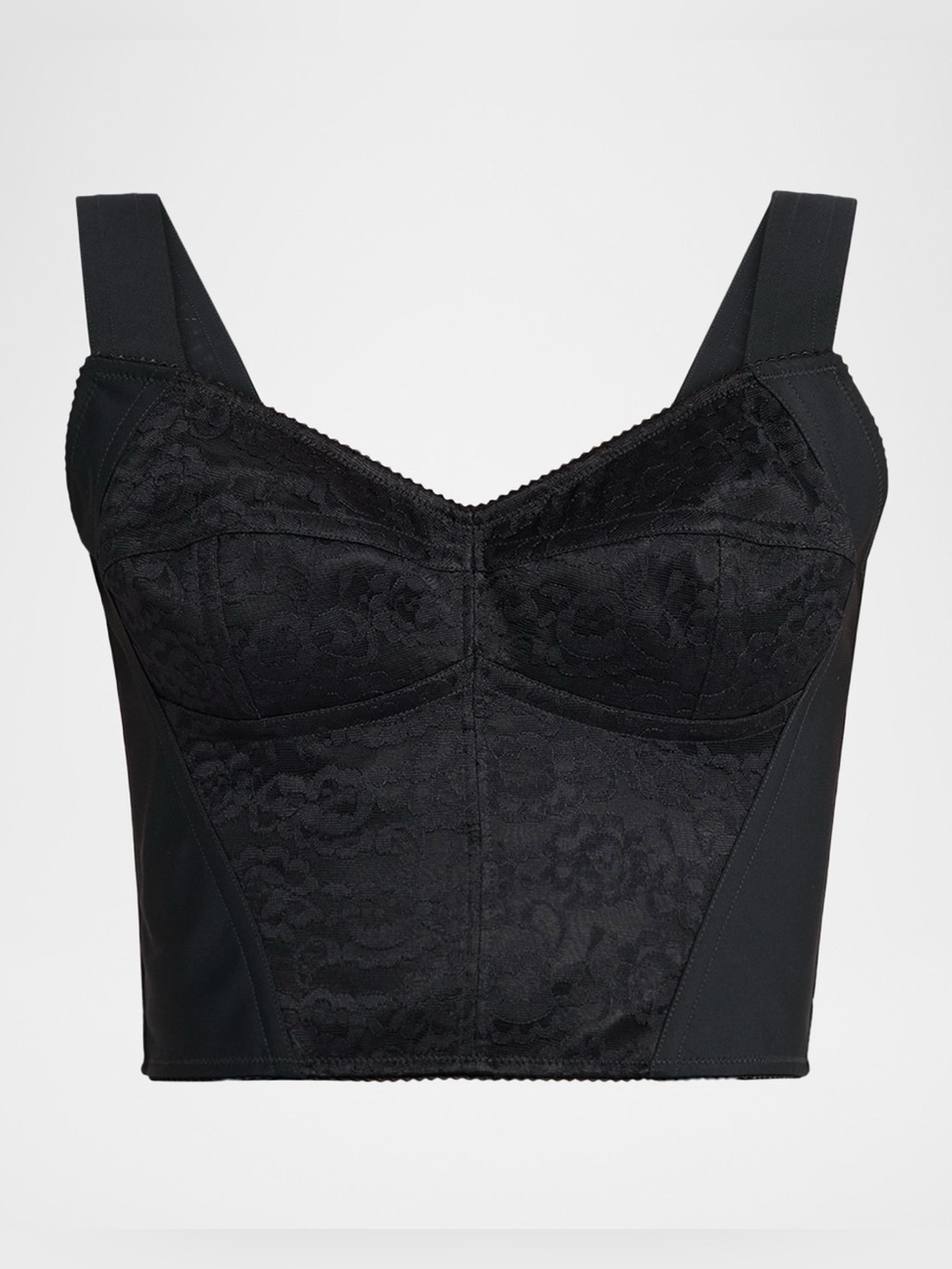 Dolce & Gabbana Black Lace Longline Bustier Top